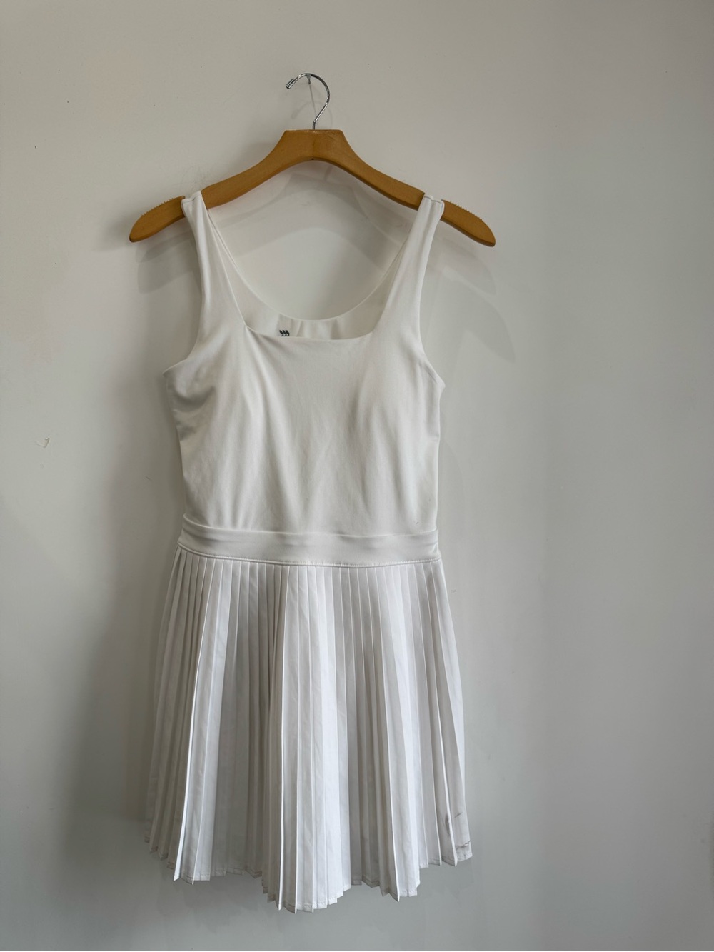 all in motion White Tank Pleated Mini Dress